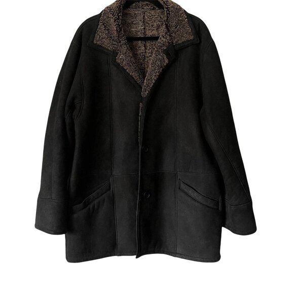 Joseph & Lyman Luxurious Black Shearling Sheepskin Fur Jacket Coat Size 42 Chile - Picture 9 of 10